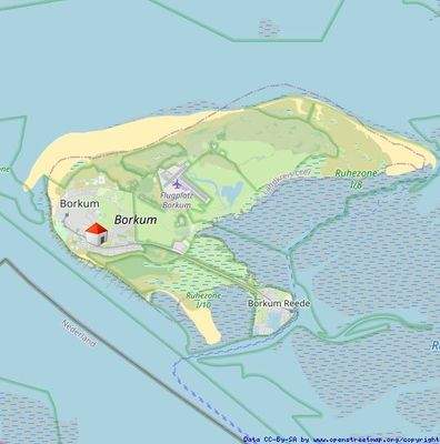 Lage auf der südwestlichen Inselseite