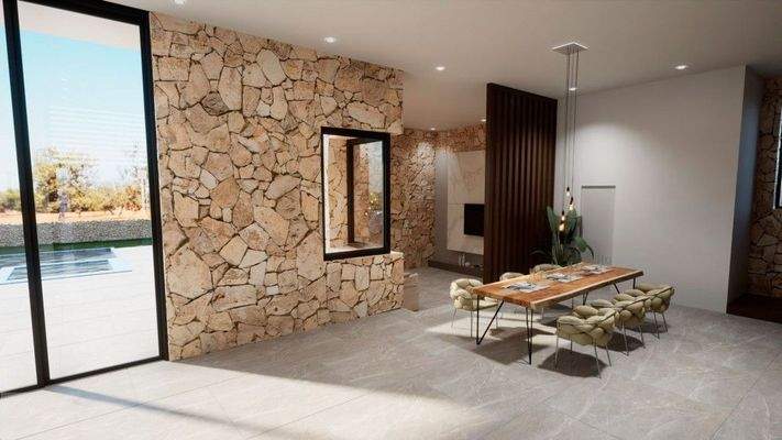 Neugebaute Designervilla mit Pool zum Verkauf in Sa Rapita, Mallorca