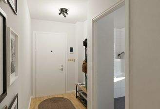 Visualisierung des Eingangsbereiches der Eigentumswohnung