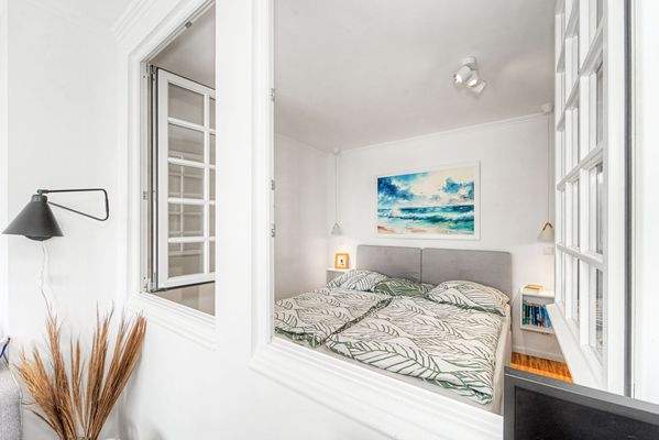 Blick ins Schlafzimmer