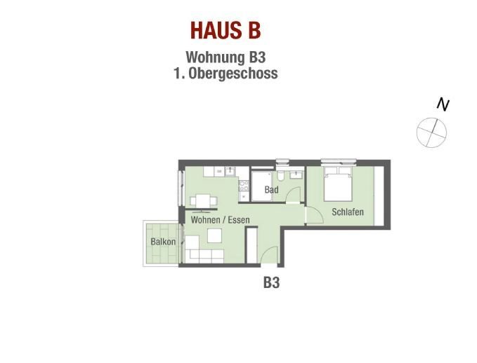 Wohnanlage OPPIDUM ökologisch und nachhaltig KFW 55 Haus B Wohnung 3