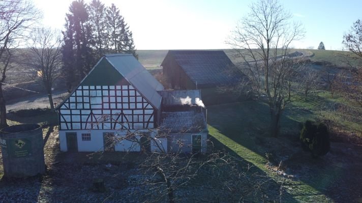 Drohnenansicht Bauernhaus