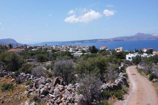 Kreta, Kokkino Chorio: Grundstück mit unverbautem Meerblick zu verkaufen