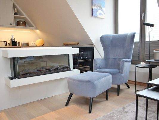 Leseplatz mit Gaskamin