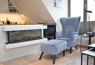 Leseplatz mit Gaskamin