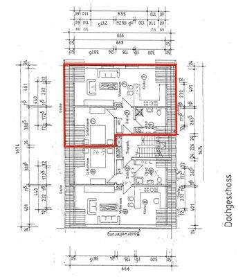 Grundriss Wohnung Markiert