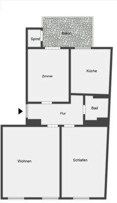 Grundriss Wohnungen 2. OG bis 4. OG rechts