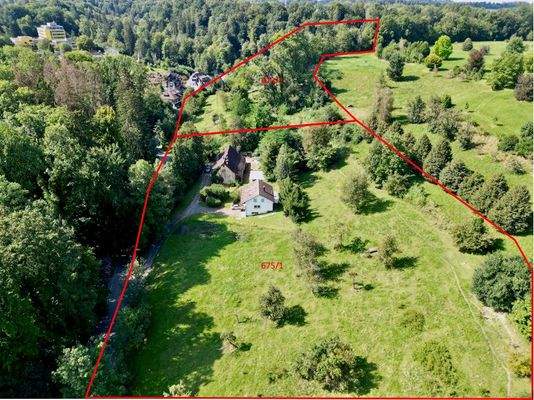 Grünfläche von unten