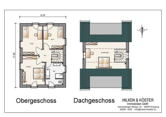 Obergeschoss, Dachgeschoss