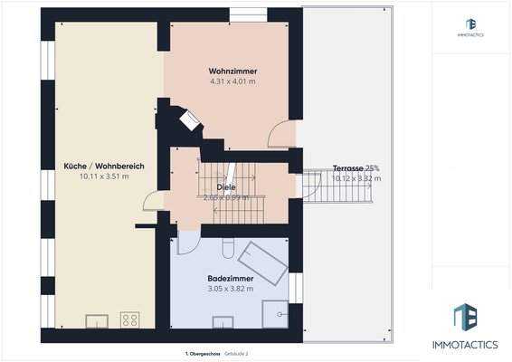 Grundriss, Haus 1, 1. OG 