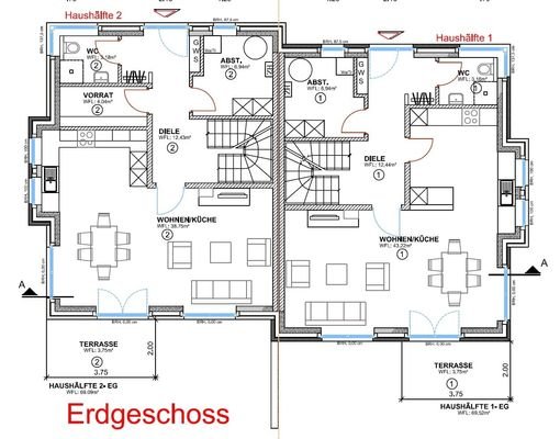 Grundriss EG - Ausstattung gem. Baubeschreibung