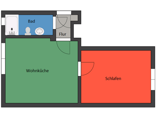 Grundrissskizze - Abweichungen möglich