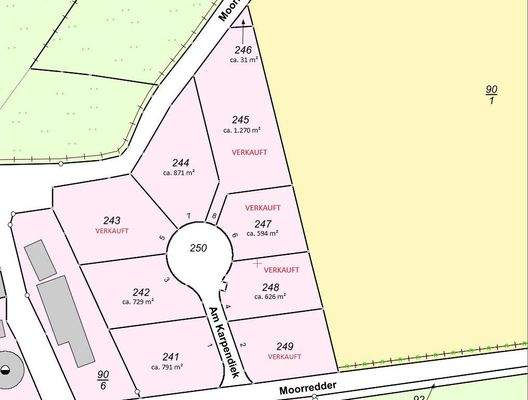 Flurkarte mit qm Zahlen