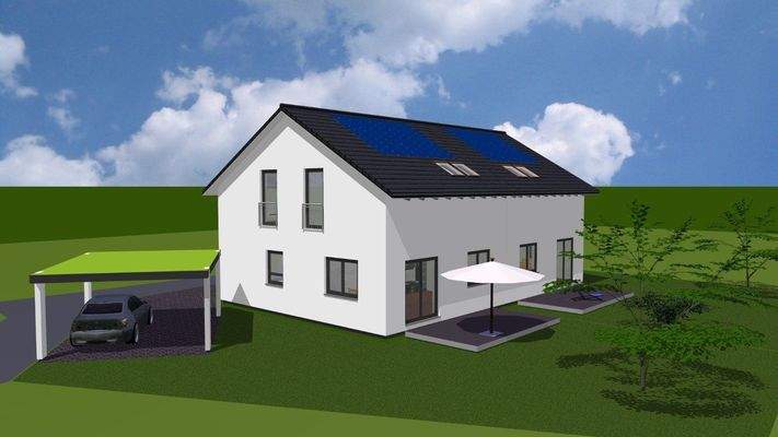 Projektiertes Doppelhaus