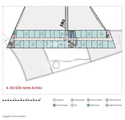  Grundriss 4. Obergeschoss SÜD rechts links Büro