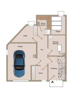 Kellergeschoss linke Haushälfte