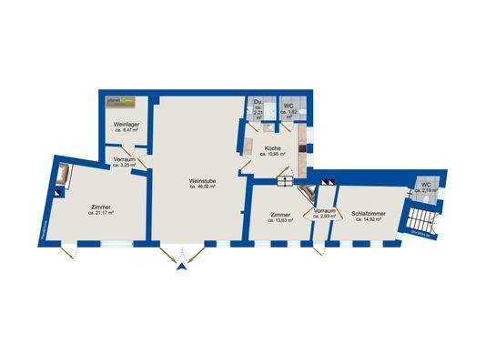 Grundriss-Skizze EG Nebengeb.