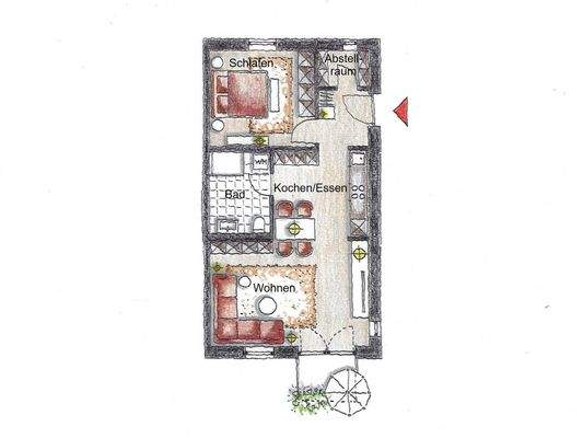2-Zi Wohnung mit Abstellraum