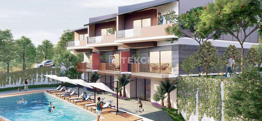 Sea View Houses with Garden and Pool in Urla Izmir