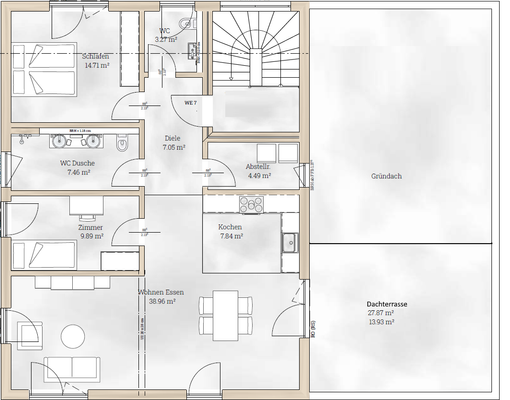 Grundriss Wohnung 7 - Penthouse