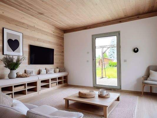 Teilansicht Wohnzimmer KI