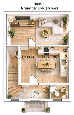 Grundriss Erdgeschoss - Haus I