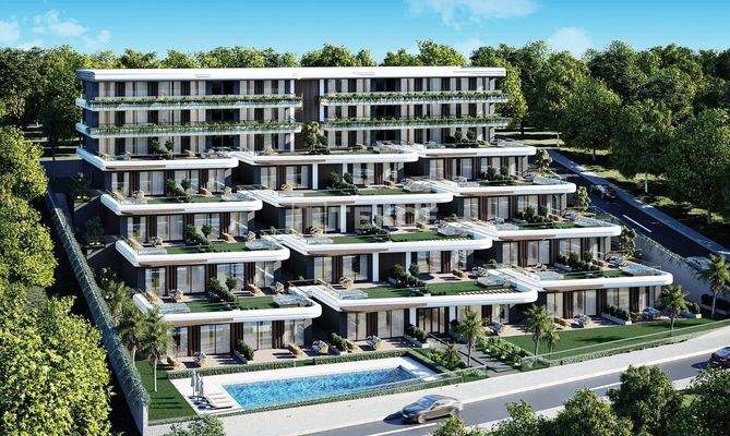 Sea-View Flats with Private Garden Terraces in Çeşme