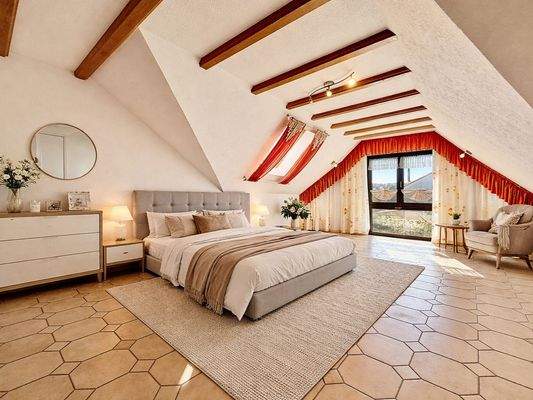 Schlafzimmer (KI möbliert)