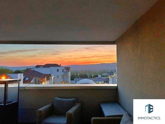 Ausblick bei Sonnenuntergang