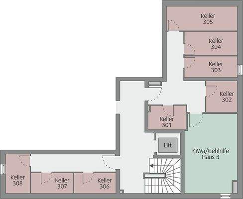 Übersicht Untergeschoss Haus 3