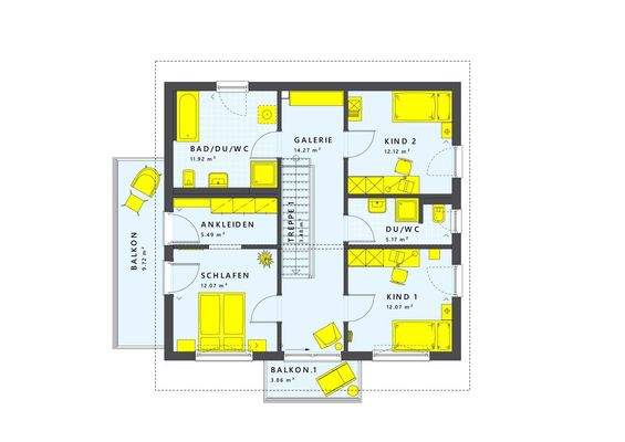 Geräumiges Familienhaus-Layout