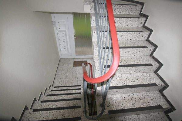 Fepflegter Flurbereich mit MFH-Eingangstür