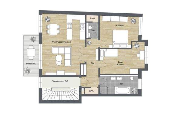 031 - Grundrissplan Haus 2 - Obergeschoss