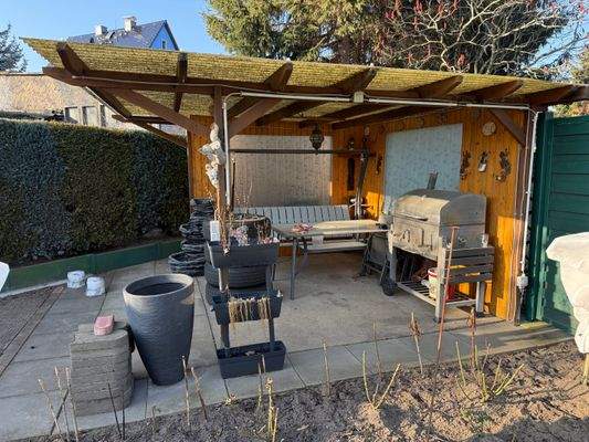 Sitzecke im hinteren Garten