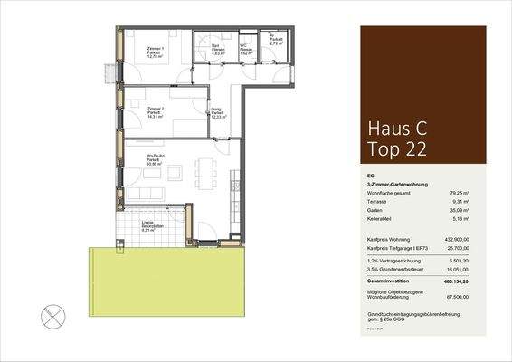 Grundrissplan W-C22-Verkau