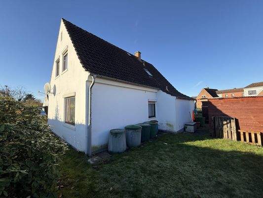 die Gartenseite des Hauses