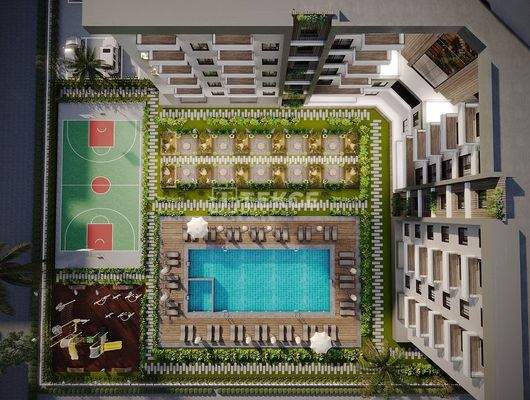 Real Estate with a Pool Near the Airport in Antalya