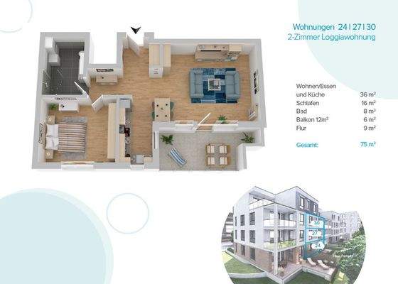 Grundriss der Wohnung 