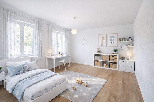 Nach Renovierung - Digitales Homestaging des Kinderzimmers
