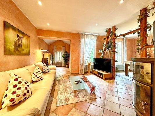 Wohnbereich mit Kaminofen