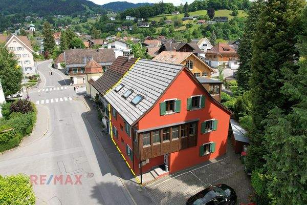 Luftaufnahme gekennzeichnet