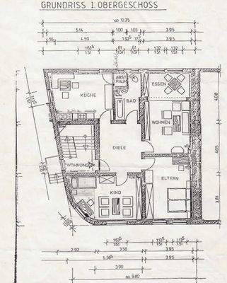 Grundriss (Vorhandener Balkon nicht eingezeichnet!