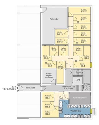 Privater Waschplatz und Keller B3