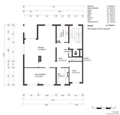 Grundriss mit Flächenangaben