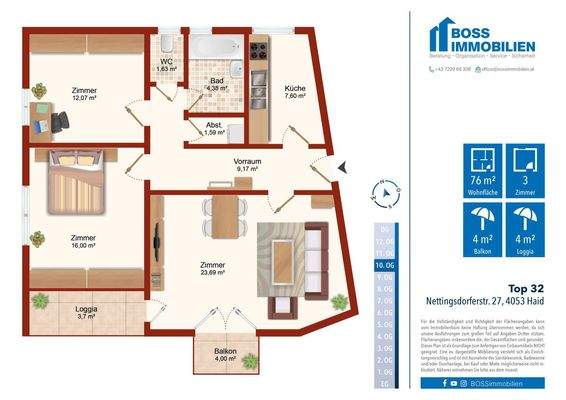 Grundriss Nettingsdorferstr. 27 Top 32