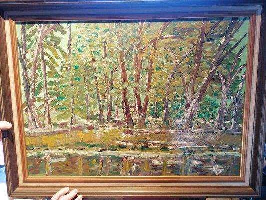 Öl auf Leinwand 60 cm x 80 cm Wald.KP 888,00€