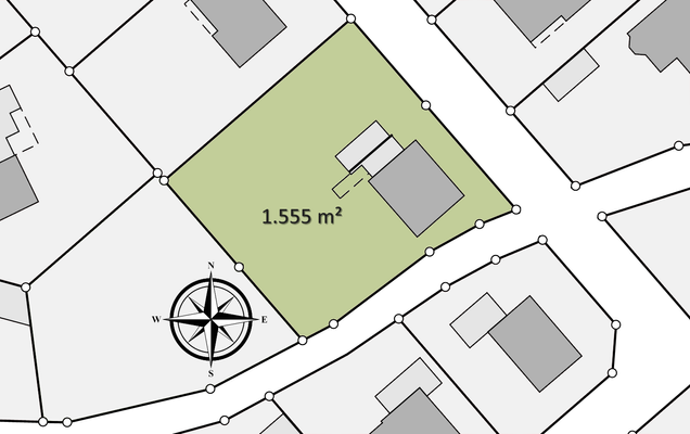 Das 1.555 m² große Grundstück