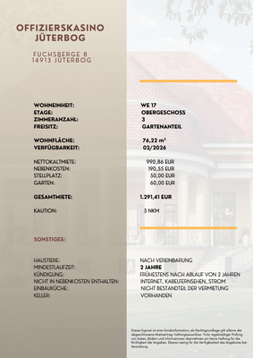 Mietpreis WE 17