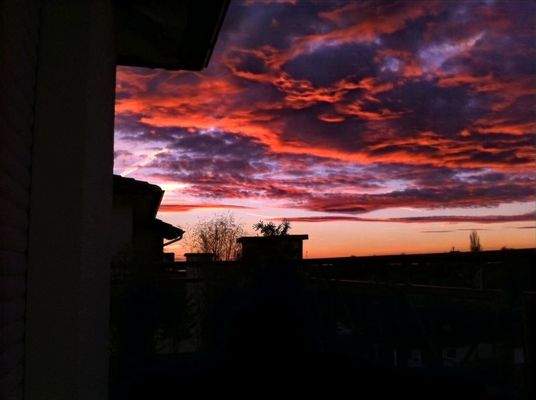 Ausblick Terasse bei Sonnenuntergang