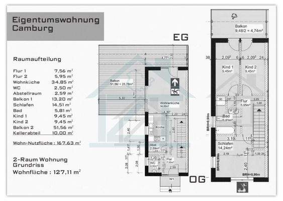 Grundriss 4-Raum ETW 126